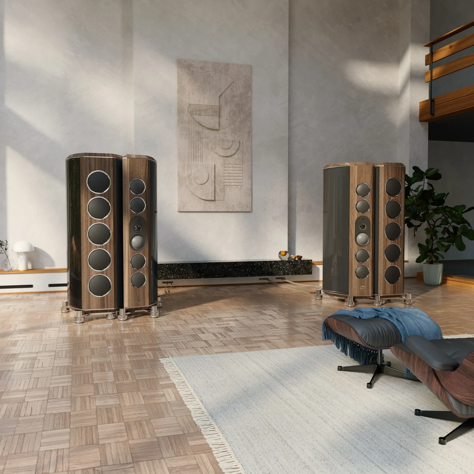 Marten Coltrane loudspeakers in a serene Scandinavian interior
