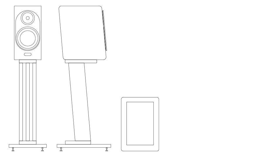 Marten Oscar Duo Front, side and plan technical drawing